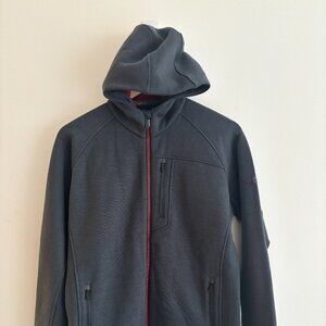 $375 Icebreaker Grey Merino Wool Hodded Zip Jacket - Small